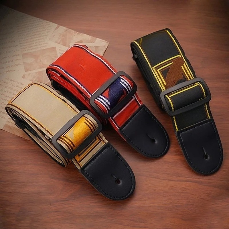 1pc Embroidery Guitar Strap Le - Leather Classic Strap review and price