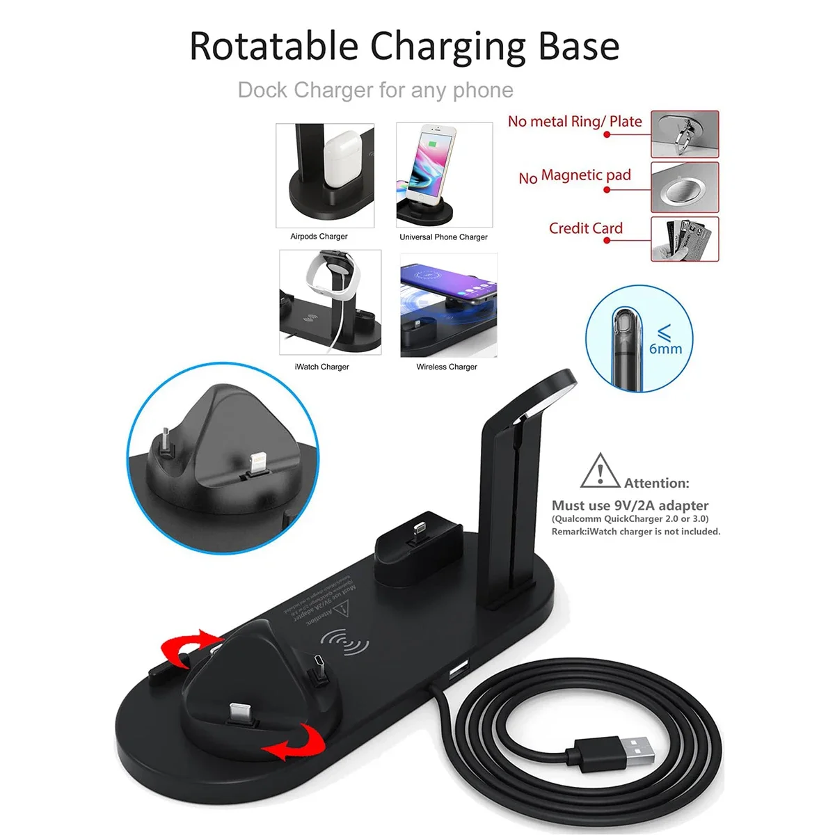 7 In 1 Wireless Charger Stand  - Smartwatch X12 review and price